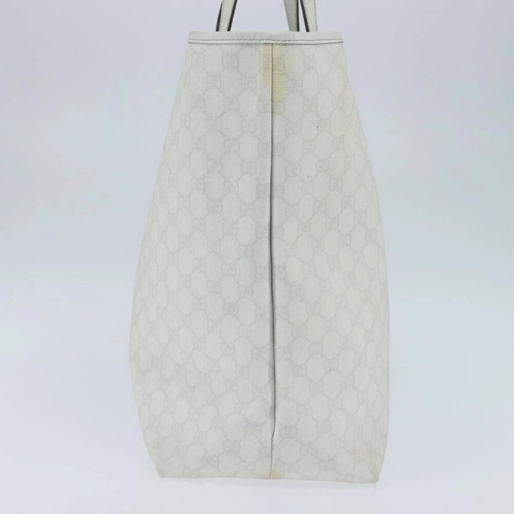 GUCCI GG Supreme Sherry Line Tote Bag PVC Leather Red White Navy Auth bs30498 - Picture 5 of 15
